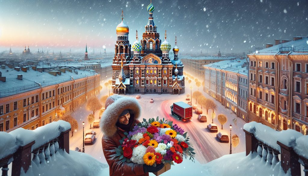 Новому году: готовые сценарии с букетами с доставкой по СПб