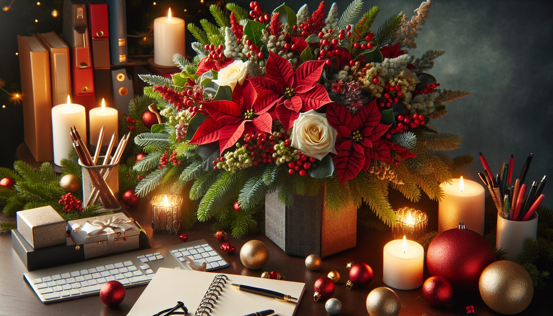 Рождественский букет для офиса