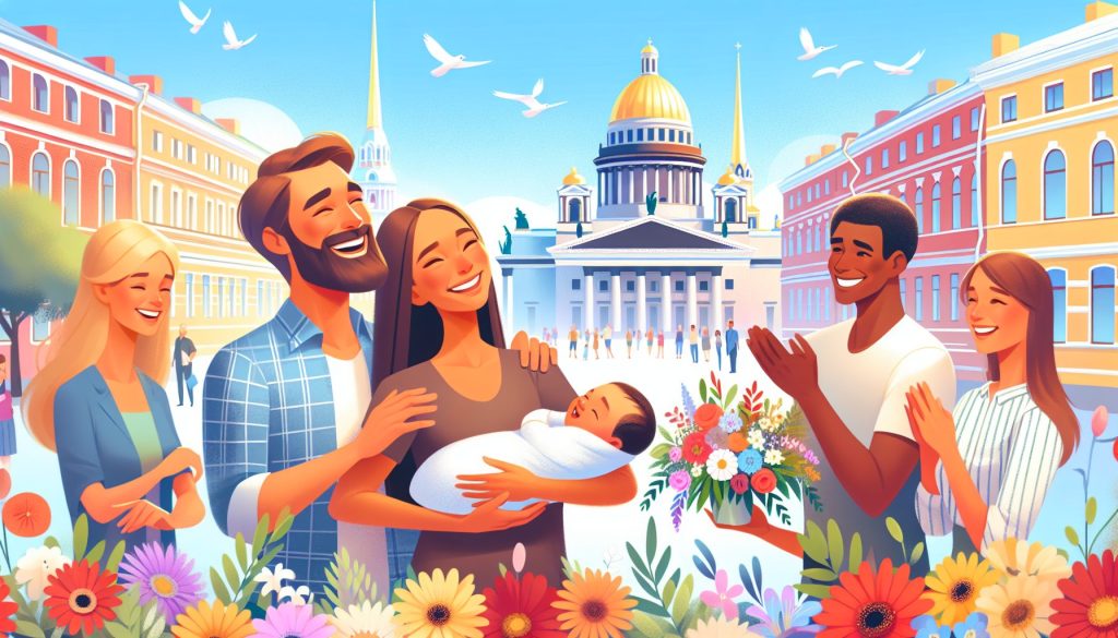 Где встречать Рождению ребёнка в СПб и какие цветы взять