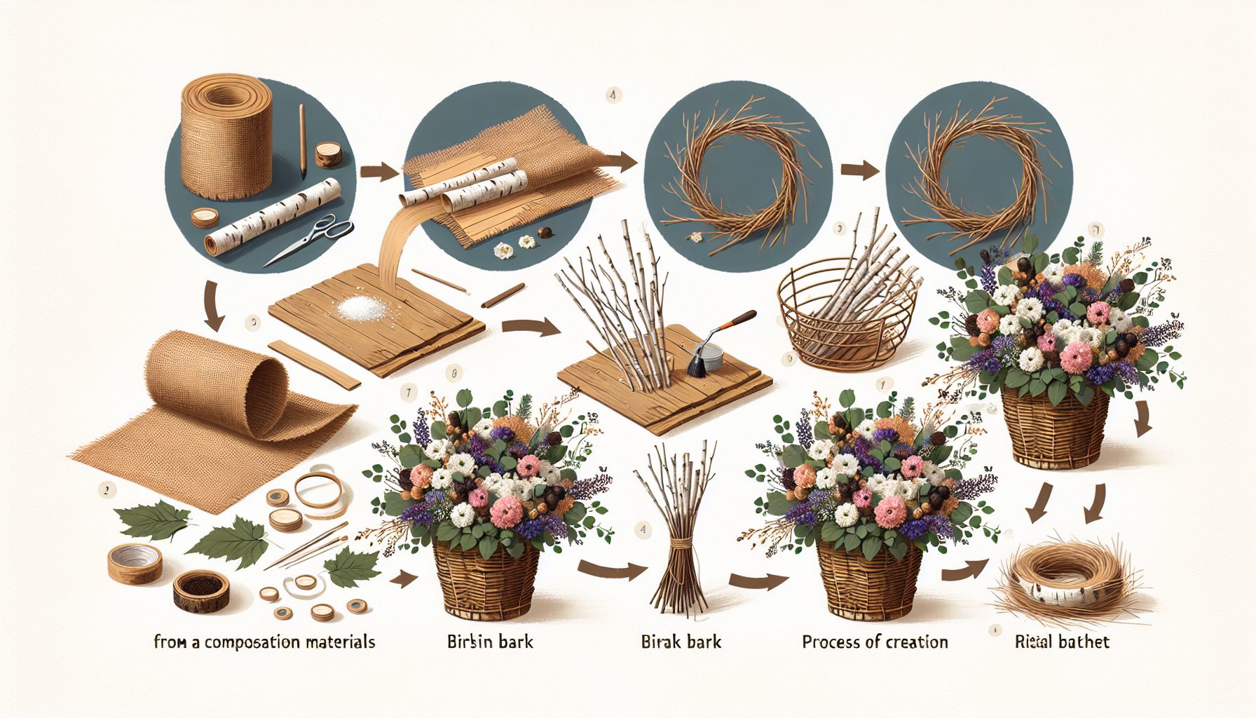 Как оформить композицию: от мешковины до бересты