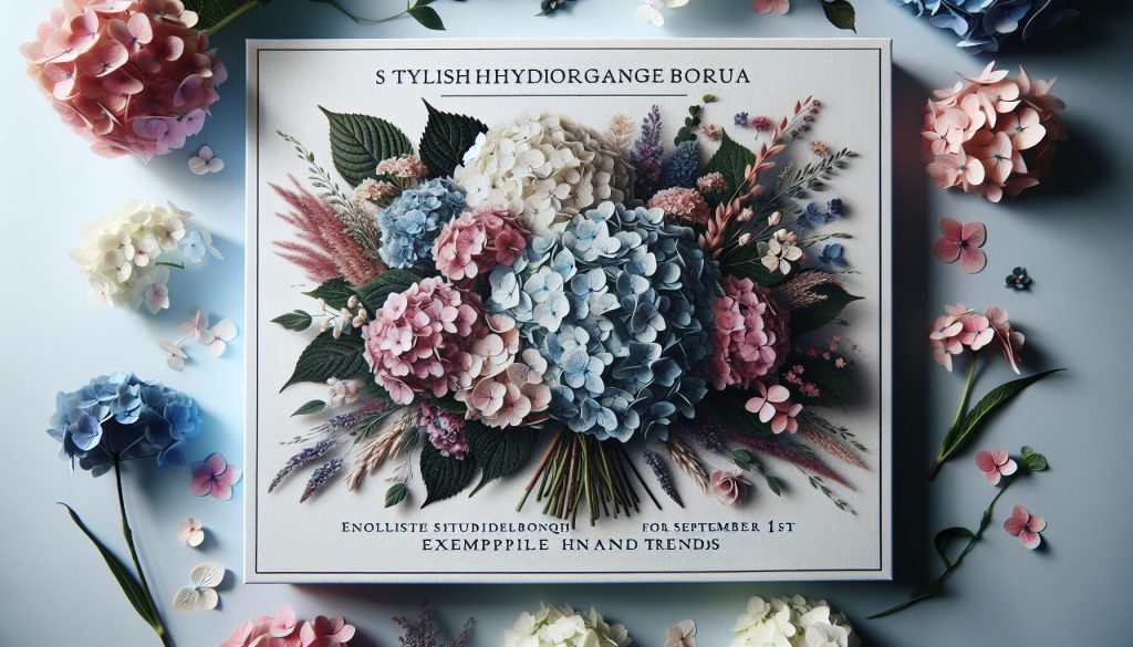 Стильные букеты из гортензии к 1 сентября: примеры и тренды