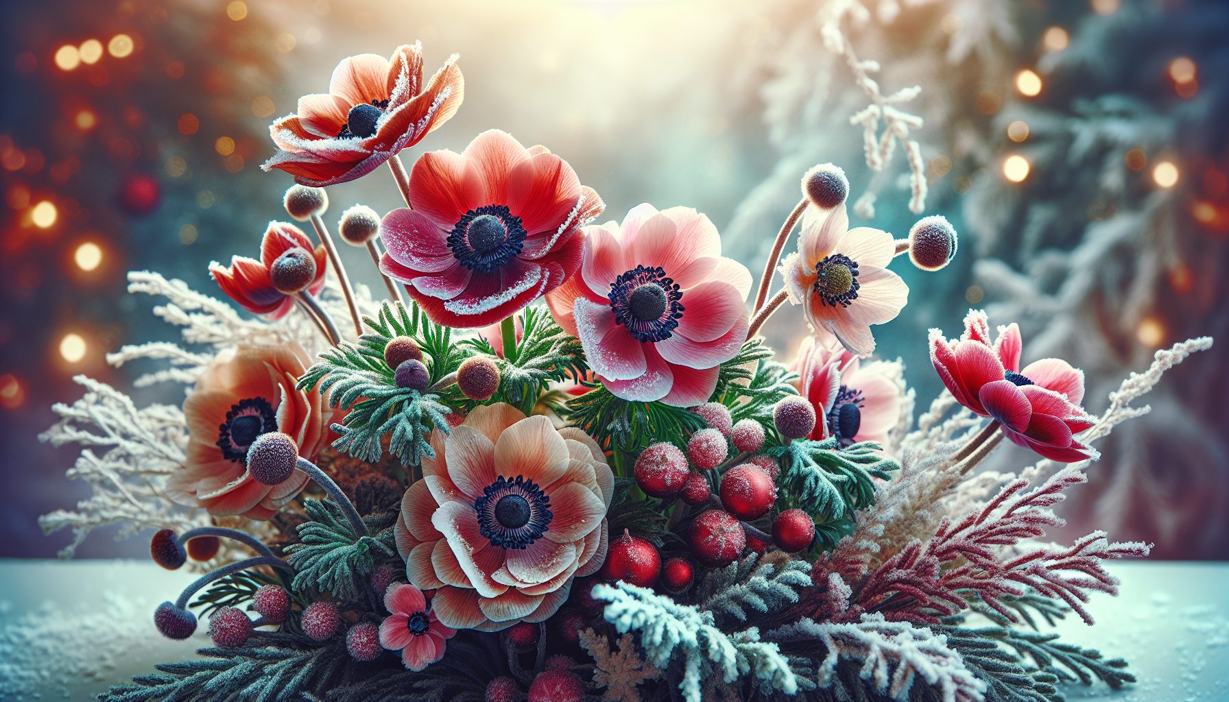 Композиции и сочетания с зимними цветами