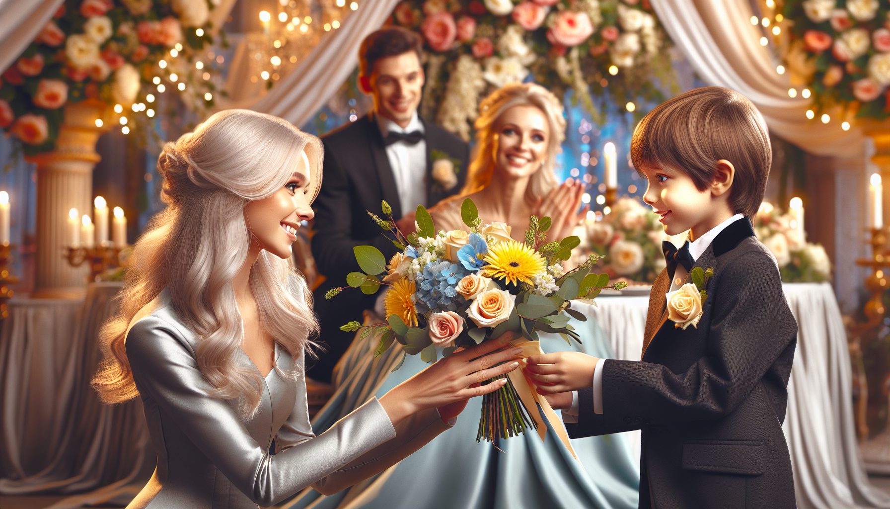 Зачем вообще дарить цветы ребёнку на свадьбе