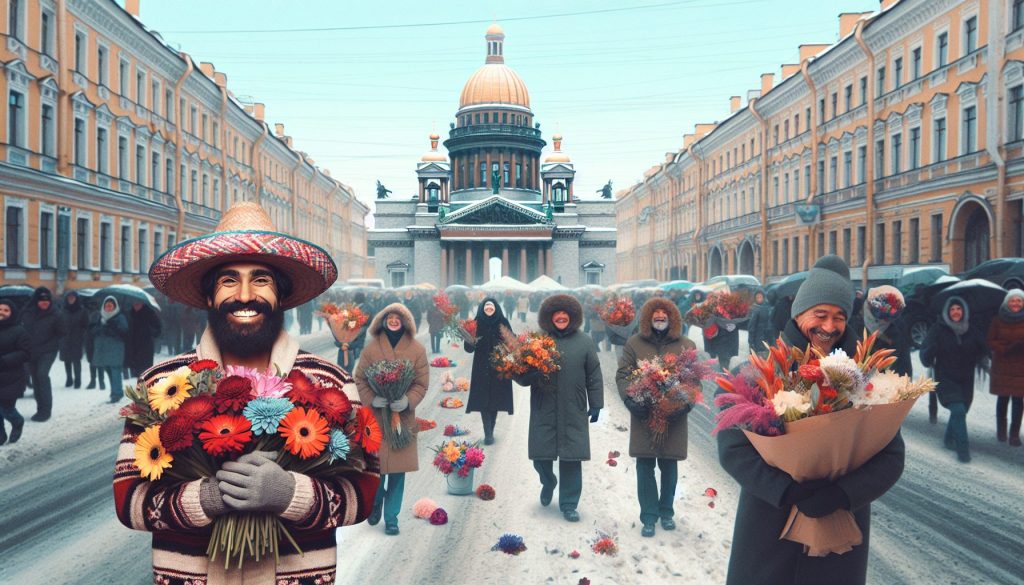 23 Февраля: готовые сценарии с букетами в Санкт-Петербурге