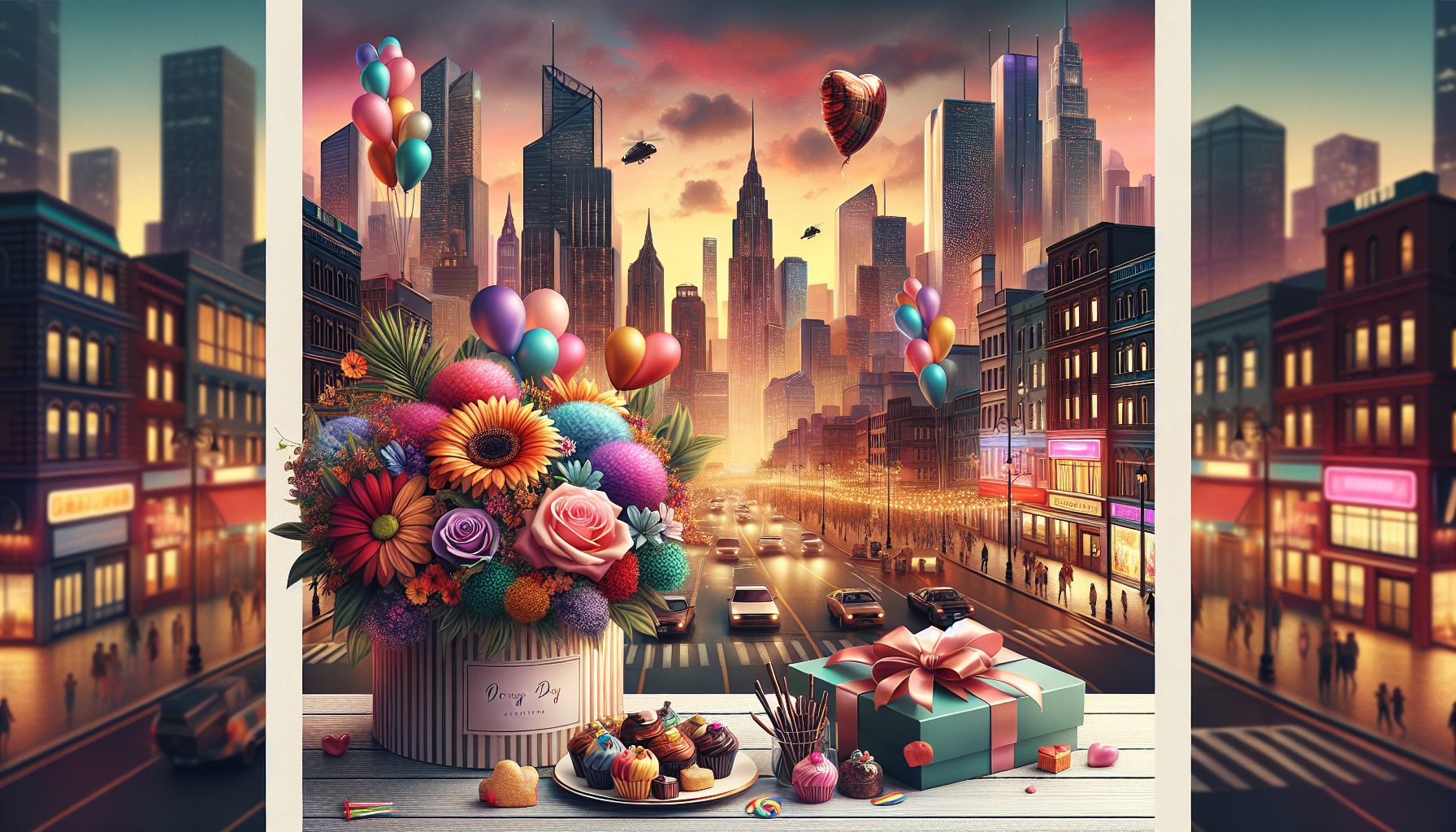 Как подчеркнуть городскую атмосферу подарка