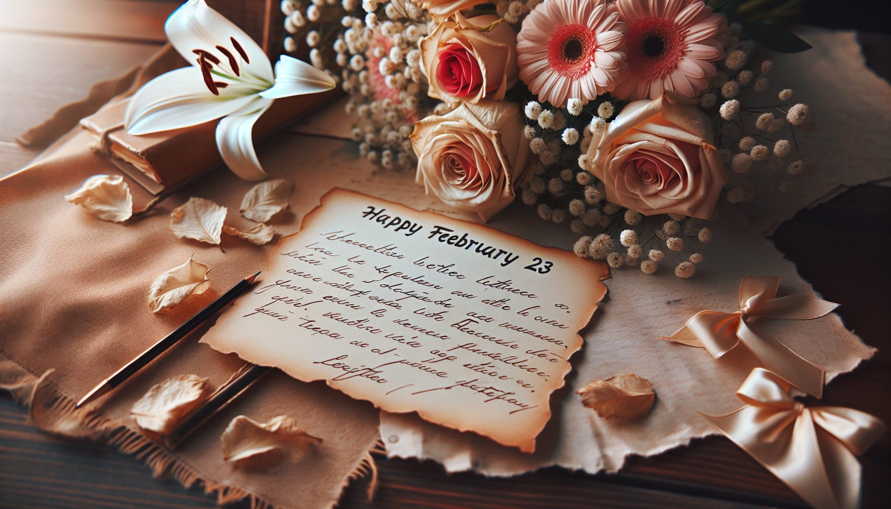 Почему записка к букету на 23 Февраля важнее, чем кажется