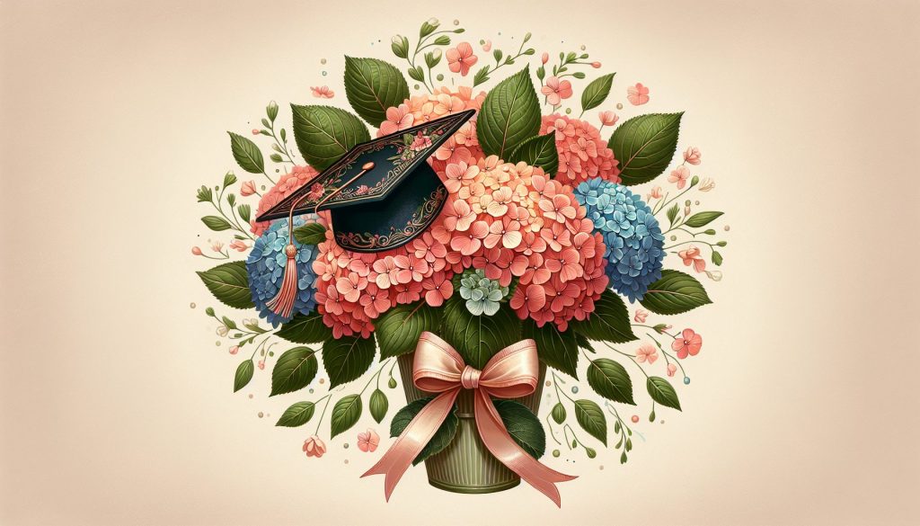 Что подарить к Выпускному вечеру: букеты из гортензий