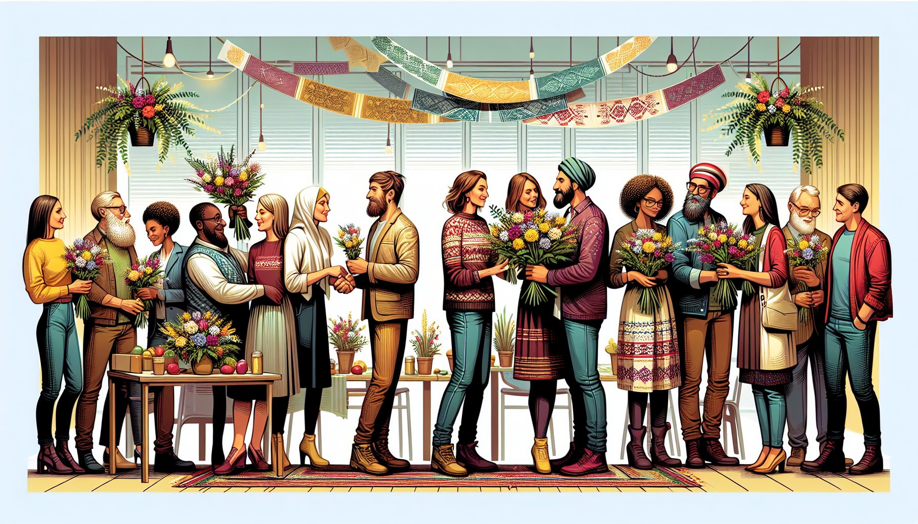 Кому и как вручать цветы в команде