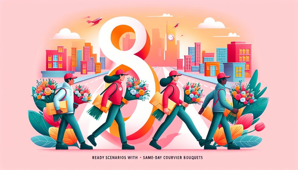 8 Марта: готовые сценарии с букетами с курьером в тот же день