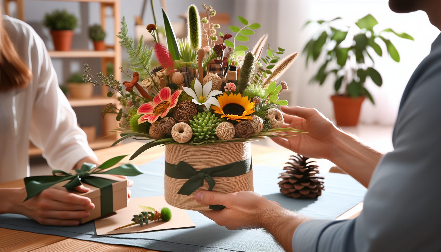 Букет как часть подарка: практичные и оригинальные идеи